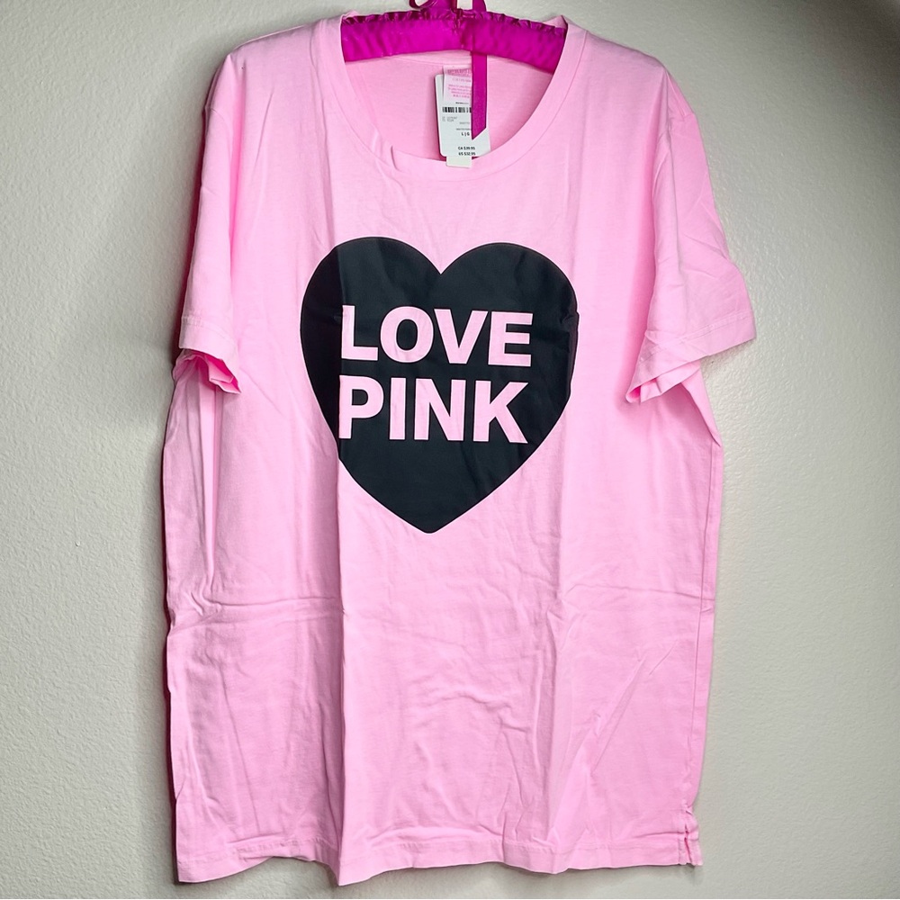 NEW Victoria Secret Pink T-Shirt, Size L - Picture 1 of 4